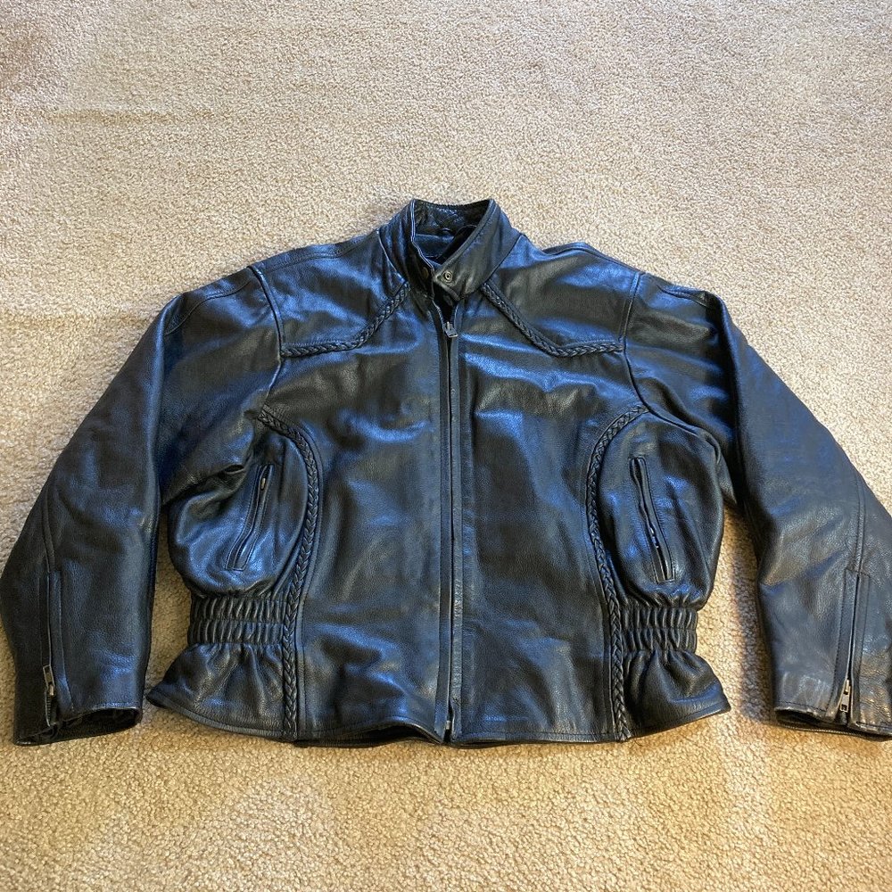 Hudson Genuine Leather Motorcycle Jacket Women’s Size 4XL Black